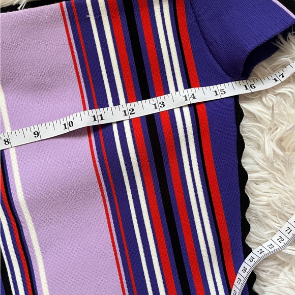 Opening Ceremony Stripe Knit Off Shoulder Dress Purple Multicolor – Size S NWT - Picture 10 of 16